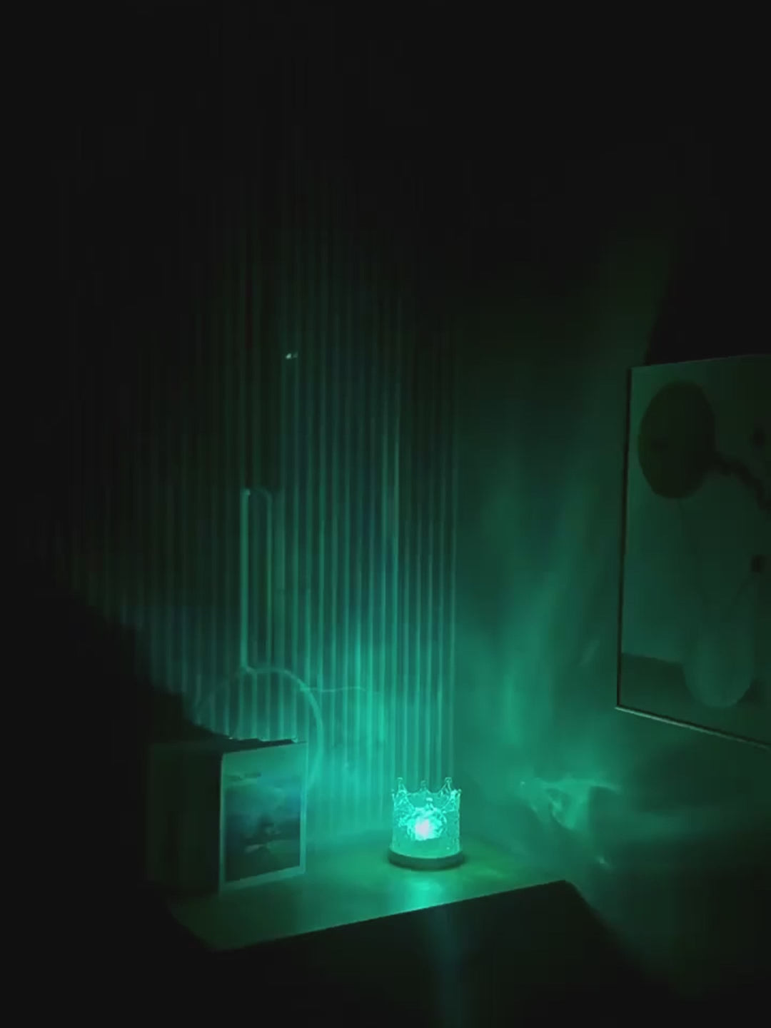 Lampe d'Ambiance Cristal RGB – Effet Vague d'Eau, 16 Couleurs + Télécommande